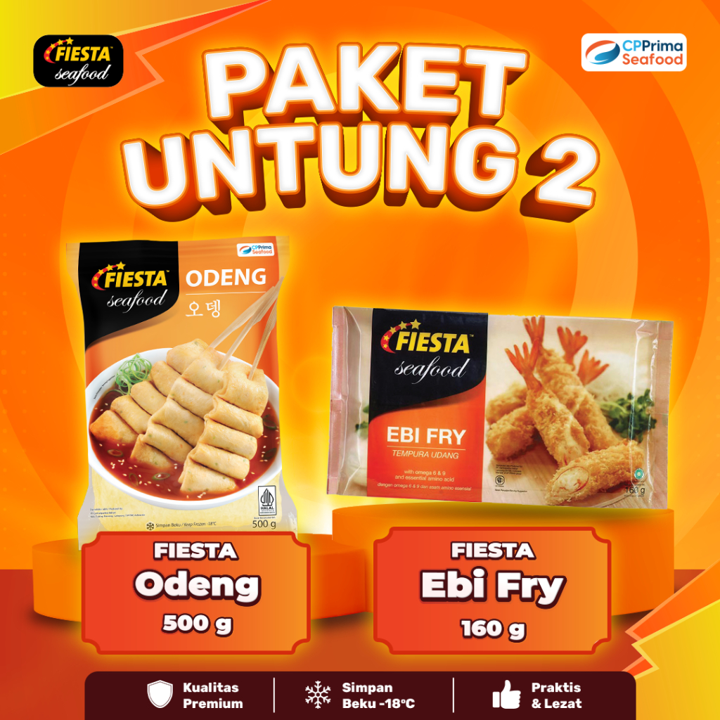 Paket Untung 2: Fiesta Seafood Korean Odeng 500gr & Fiesta Ebi Fry 160gr / Paket Seafood Hemat