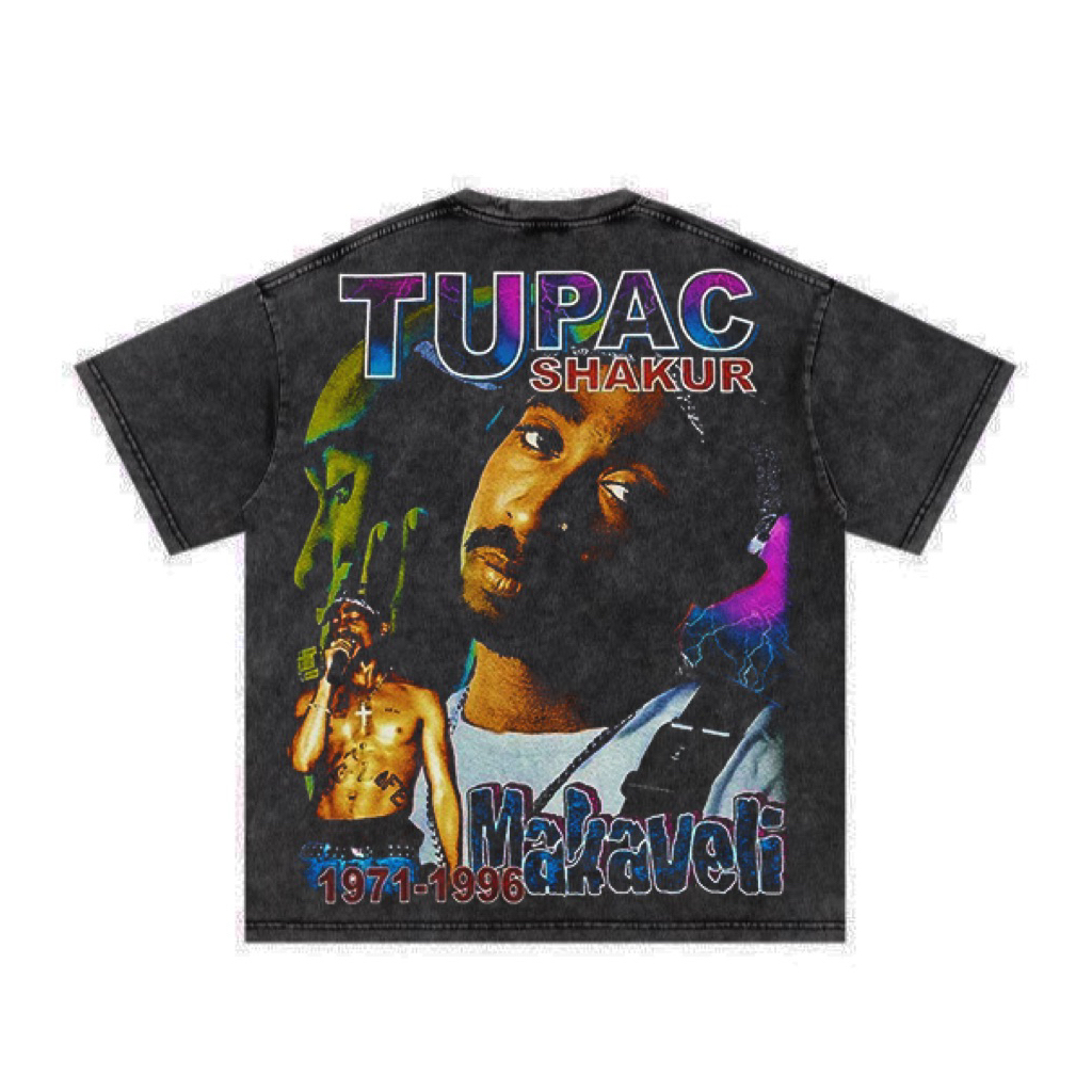 BOOTLEG - (Tupac Makaveli) Oversize 16S HeavyWeight Cotton Washed / Baju Oversize 16s HeavyWeight Co