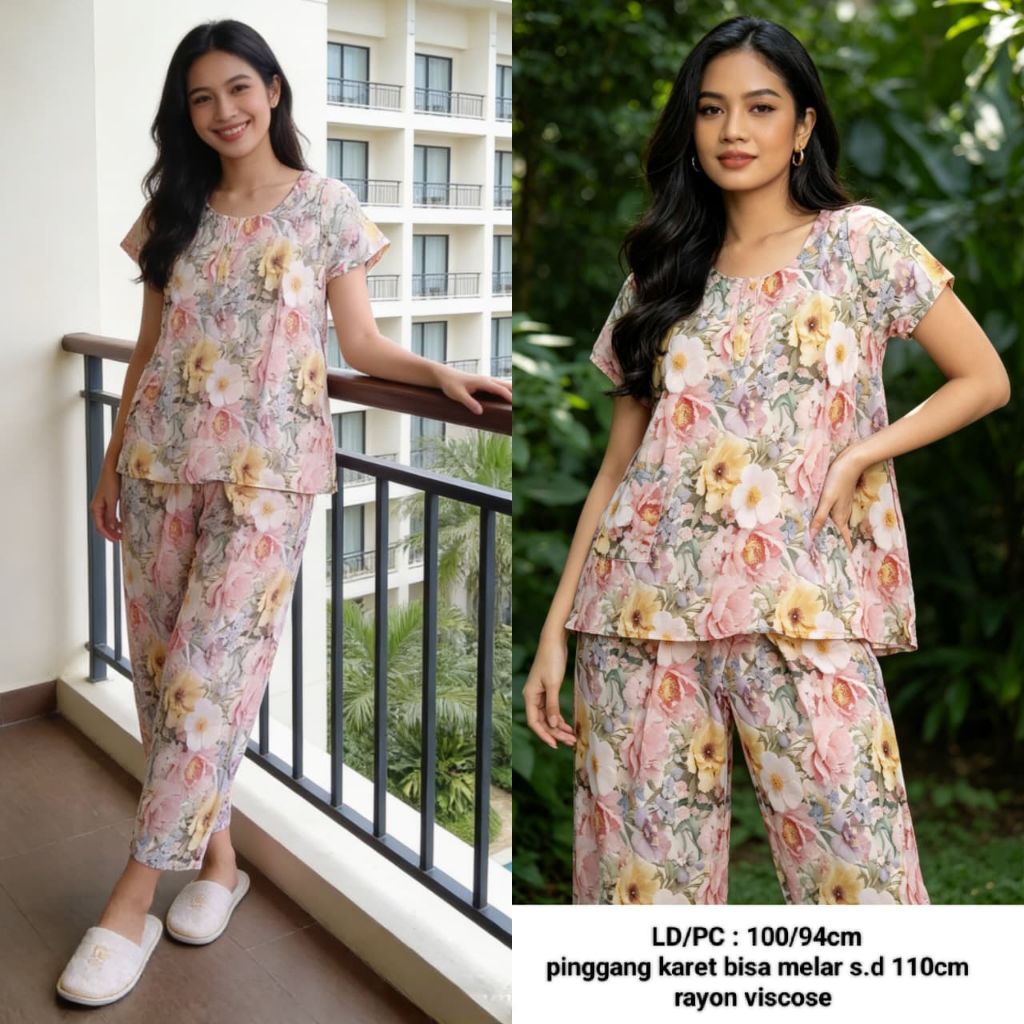 Babydoll Lengan Pendek Celana Panjang Sritex Solo