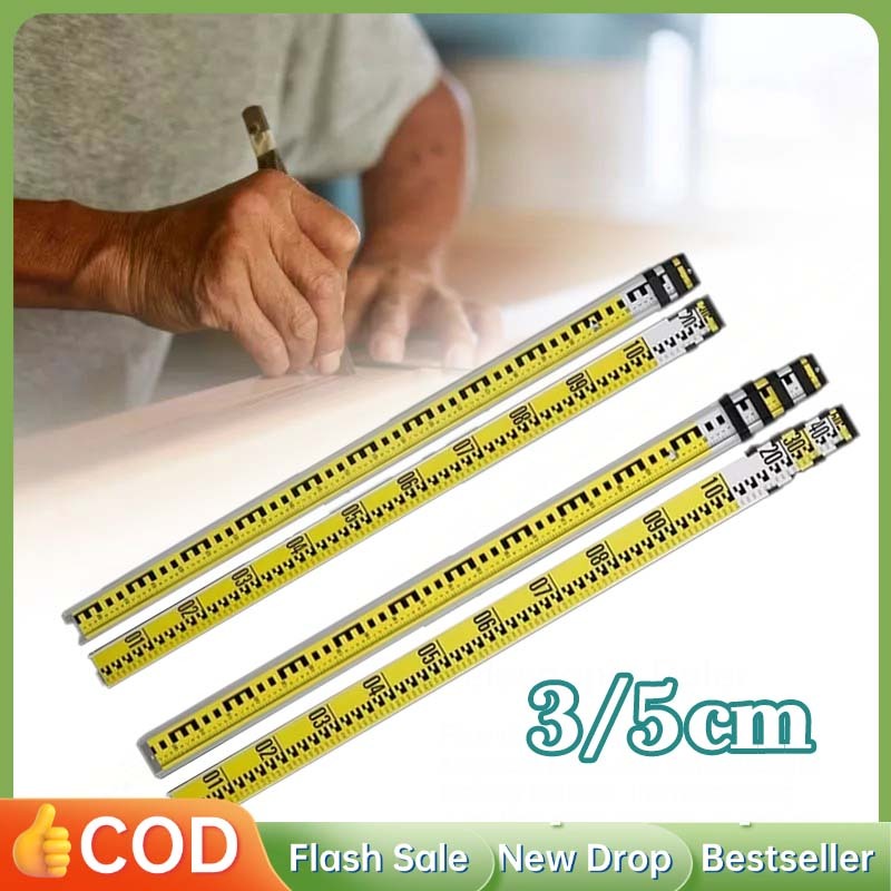 5 Meter Rambu Mistar Bak Ukur Meteran Rambu Ukur Mistar Ukur Leveling Staff Aluminium Measuring Staf
