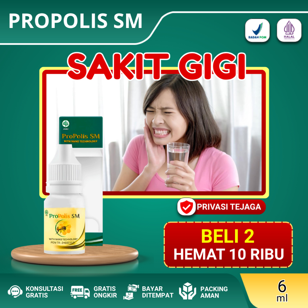 Propolis SM - Obat Herbal Untuk Mengatasi Sakit Gigi, Bau Mulut, Gigi Keropos Menghitam