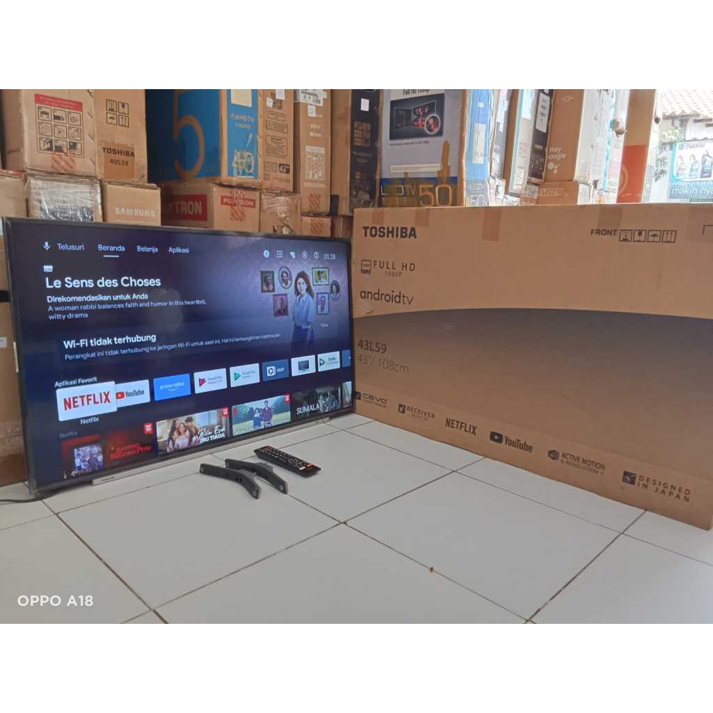TV LED TOSHIBA ANDROID 43 INC SUDAH DIGITAL KONDISI BEKAS MASIH SEGEL SIAP PAKAI (0118)