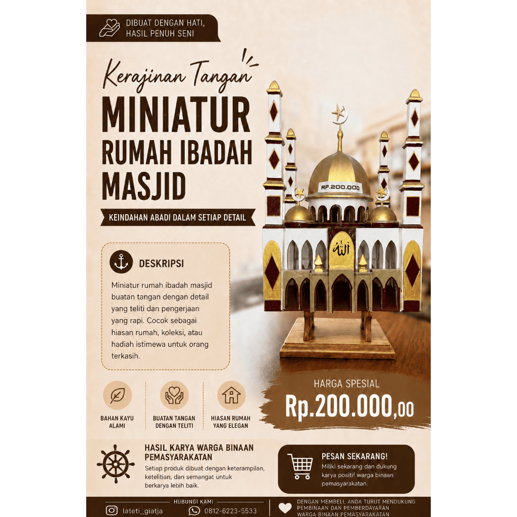 Miniatur Rumah Ibadah Masjid