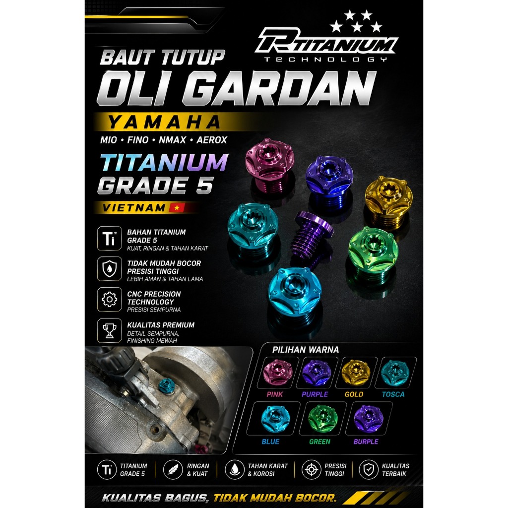 Baut tutup oli gardan Titanium matic yamaha mio nmax aerox lexi xeon soul J m3 gt S Z