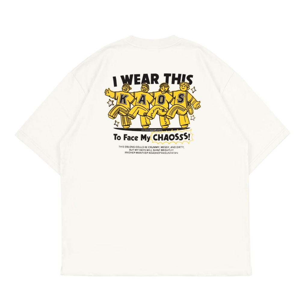 Dagadu T-Shirt Oversize Kaos Chaos | Kaos Lengan Pendek Pria Wanita | Cotton Interlock