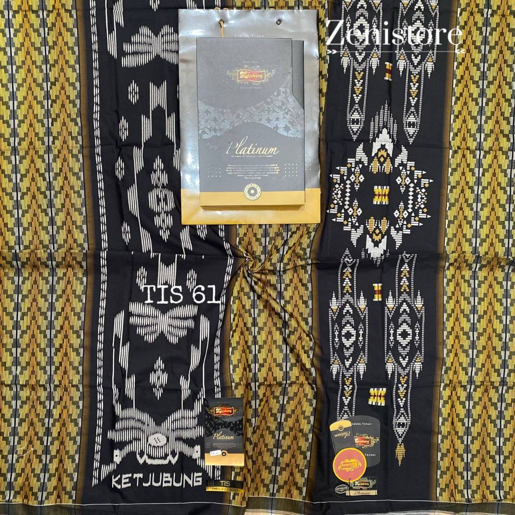 SARUNG KETJUBUNG PLATINUM TIPE MOTIF TIS DIS GSI SPP GJK SERI HITAM DAN PUTIH BISA COD MUSLIM