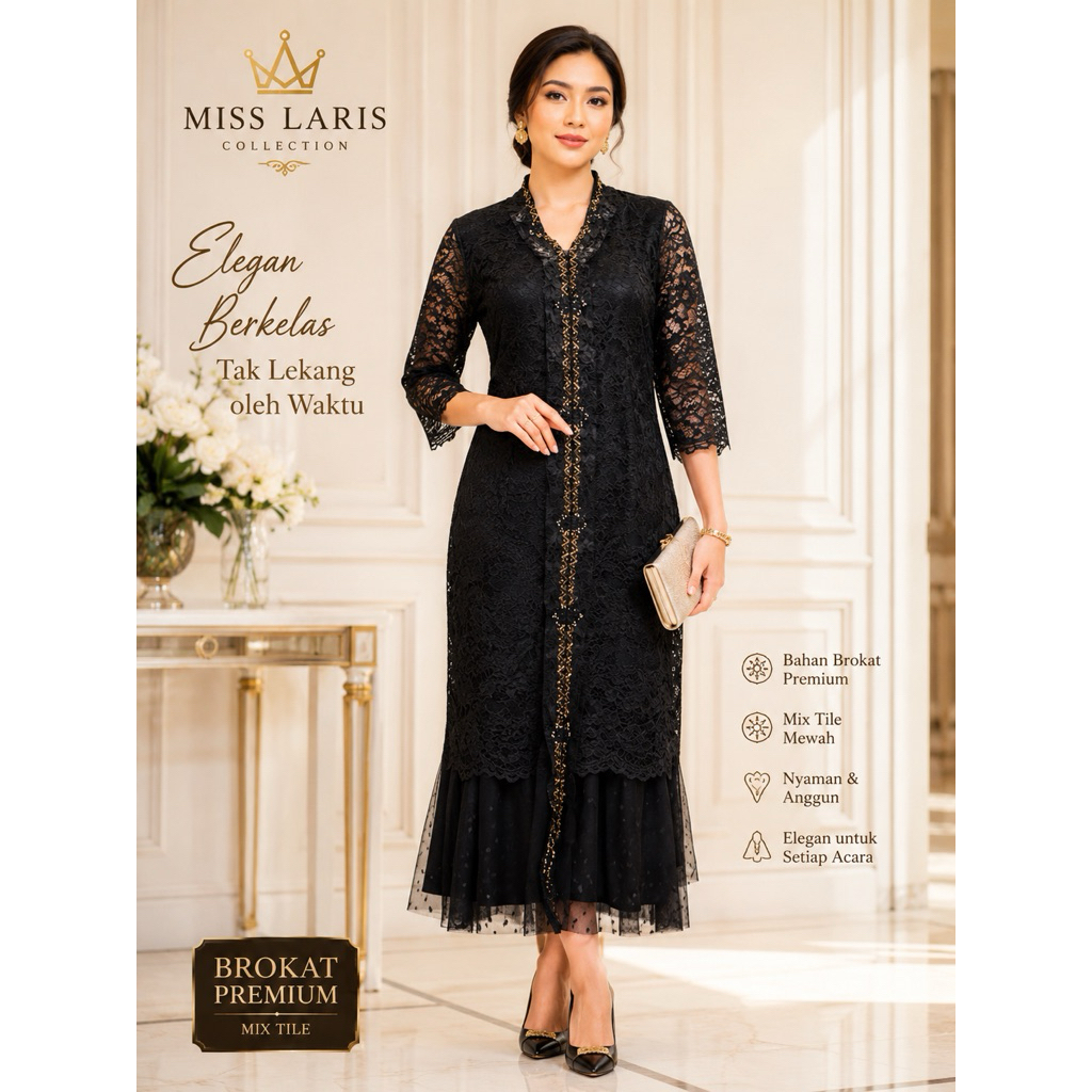 Dress kartini bahan brokat, Dress wanita bahan brokat, dress kartini brokat import, dress brukat imp