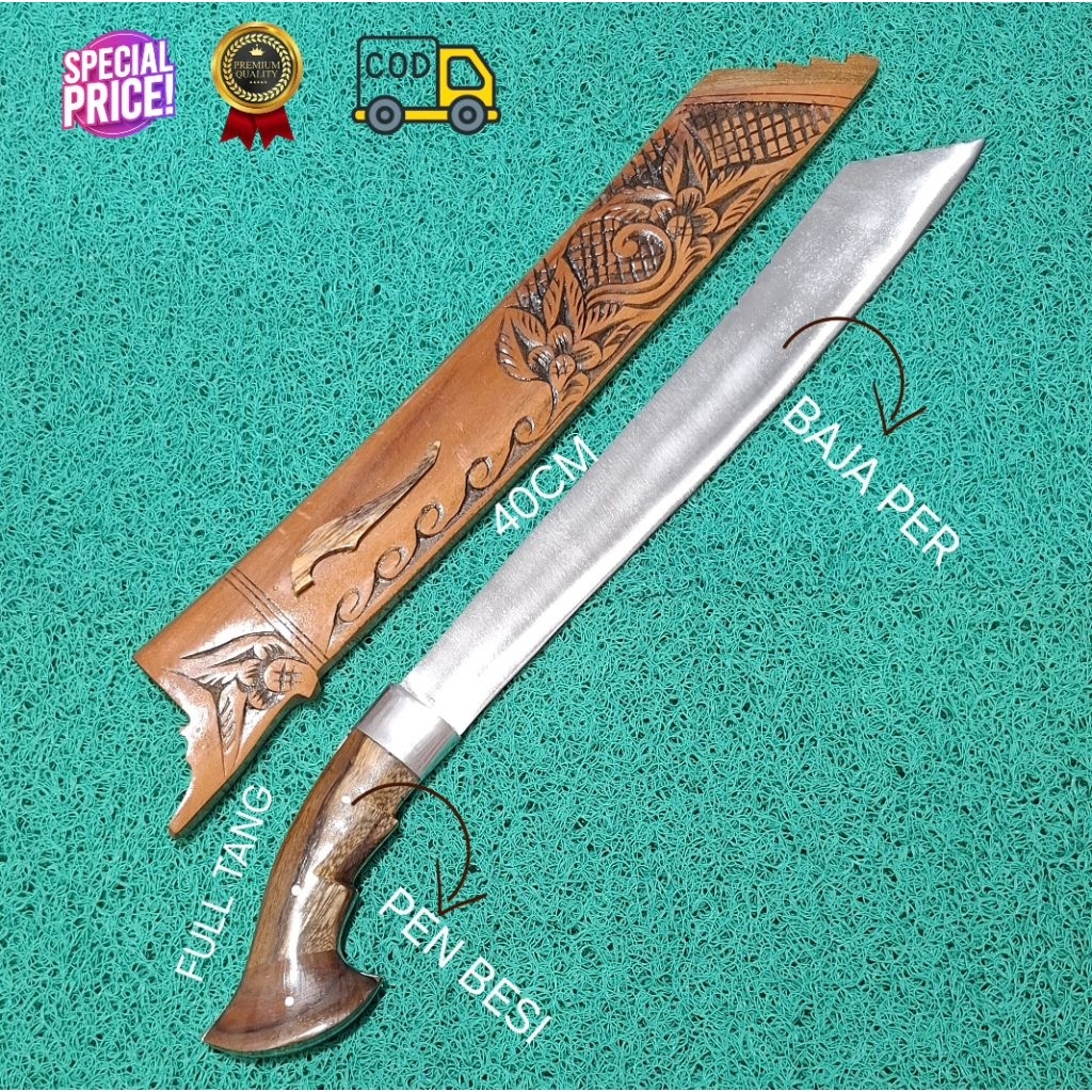 GOLOK PATIMURA SARUNG UKIR BAJA PER SERBAGUNA