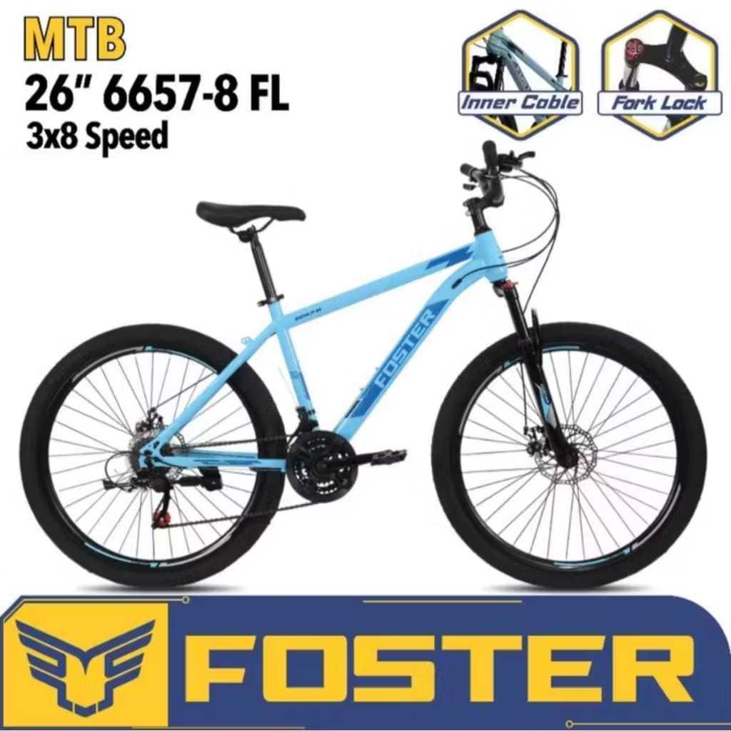 Sepeda Anak Cowok Sepeda Gunung MTB Mountain Bike Foster 26 Inch 3 x 8 Speed