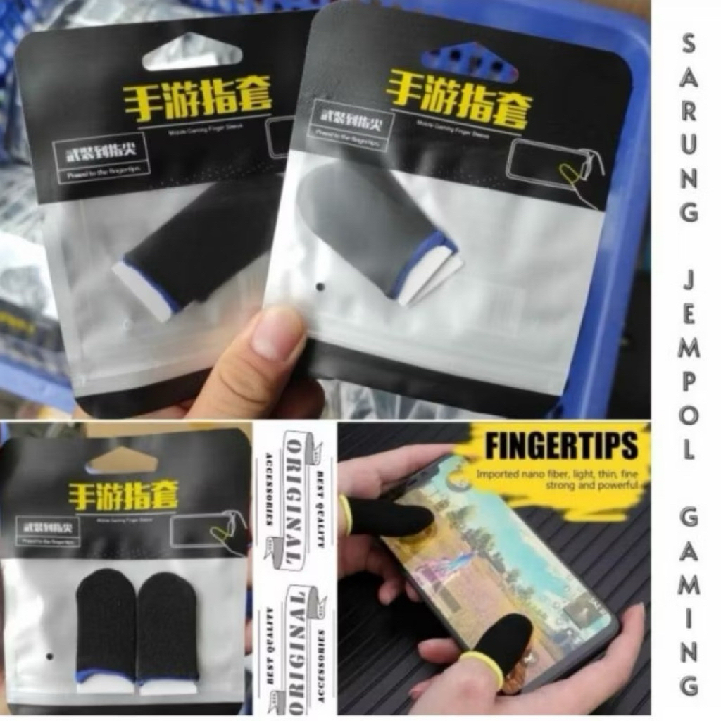 (GROSIRAN) Sarung Jempol Gaming Anti Basah Sepasang Untuk PUBG Mobile Legends Free Fire
