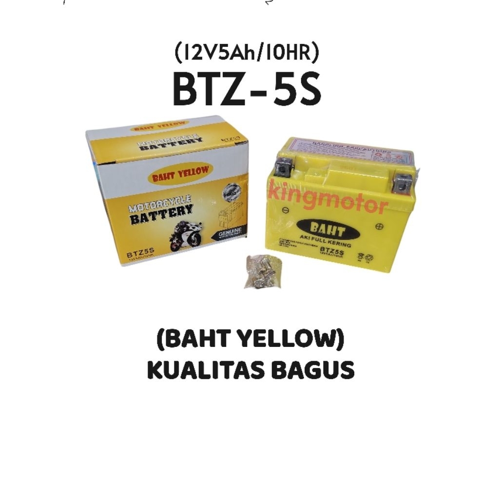 BATERE (BATH YELLOW) BTZ5S GTZ5S GS BATERAI BATRE BATERY AKI KERING ACCU ACU KARISMA SUPRA X 125 VIX