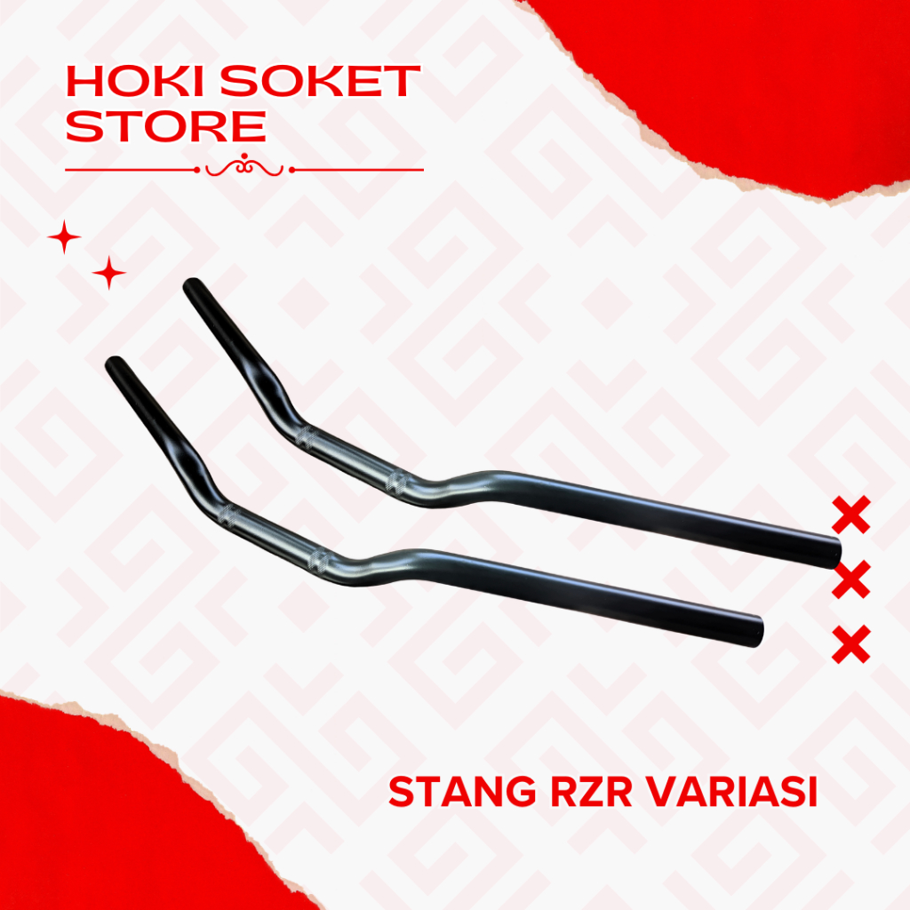 Stang RZR Variasi Hitam Panjang 65 CM Tebal 3mm Setang Stir Motor Custom Universal Beat Street Vixio