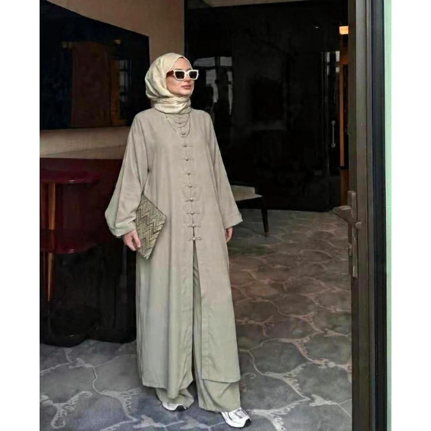 Zivana set terbaru bahan polo linen Ukuran jumbo size LXLXXL3XL4XL set wanita kekinian