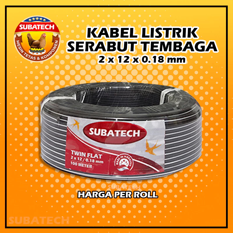 Kabel Listrik Ganda Serabut Roll 100 Meter