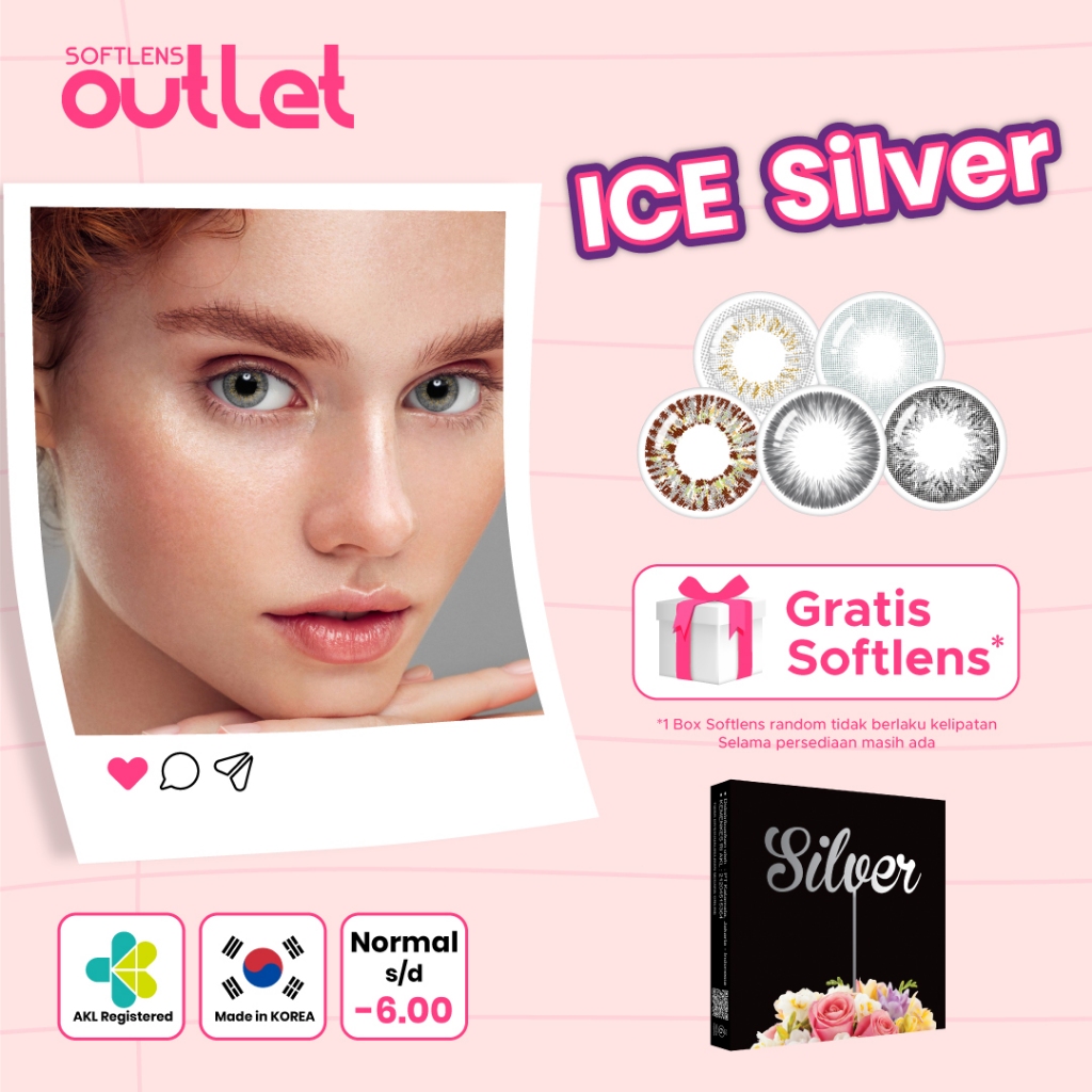 ICE Silver Softlens Grey | Cloudy Grey | Light Grey | Icy Grey | Ash Grey By Exoticon - Softlens Out
