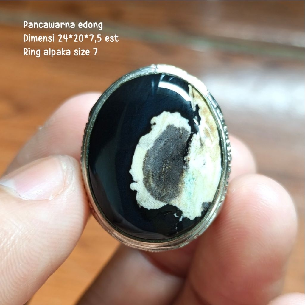 (BISA COD) Cincin Batu Akik Pancawarna Garut Edong Klasik