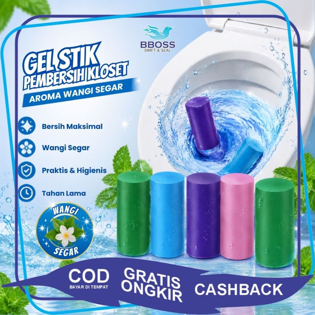[BBOSS] Gel Stik Pembersih Kloset Duduk Toilet Kamar Mandi Wangi Tahan Lama - Toilet Cleaner Gel