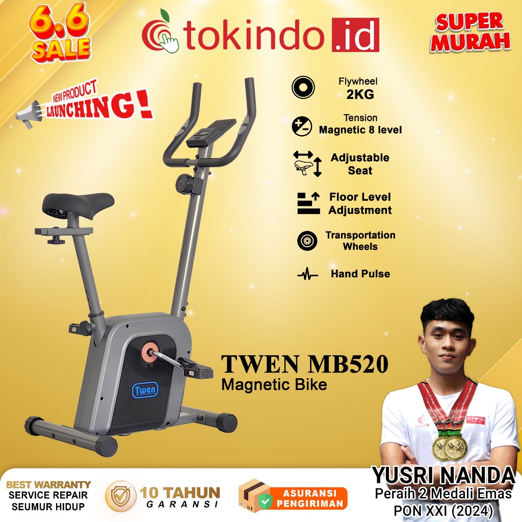 TWEN MB520 Alat Fitness Sepeda Statis Magnetic Bike