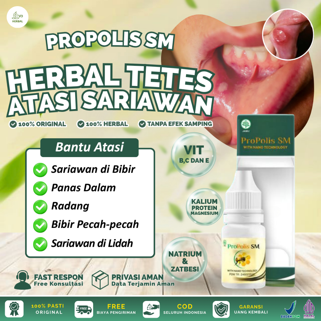 Obat Tetes Sariawan di Bibir dan Lidah, Bibir Kering, Bibir Pecah-pecah, Panas Dalam, Bau Mulut, Rad