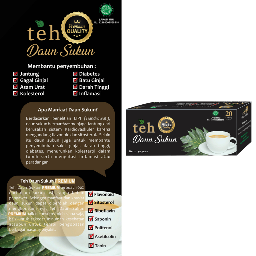 Teh Daun Sukun Laasyaka Kualitas PREMIUM Banyak Manfaat Kesehatan