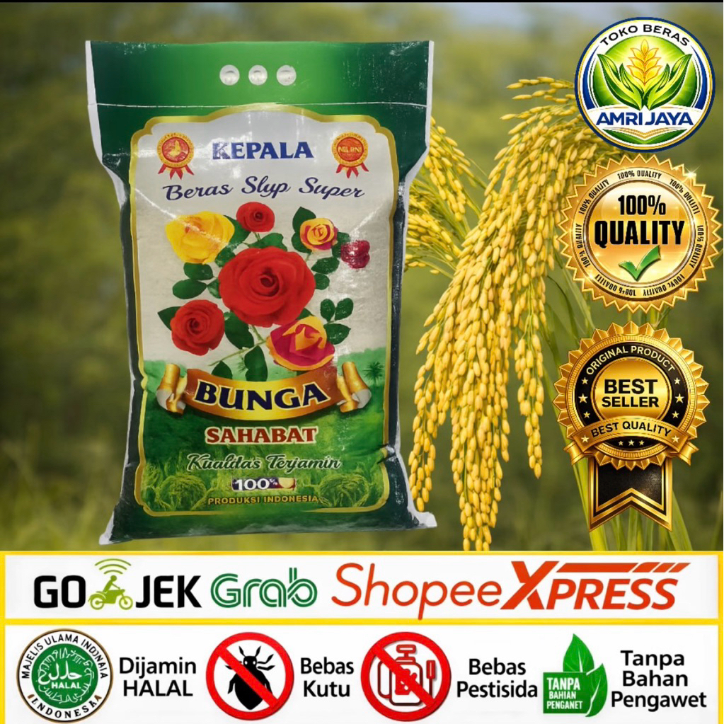 Beras Cap Bunga Mawar Pulen Empuk 10 kg