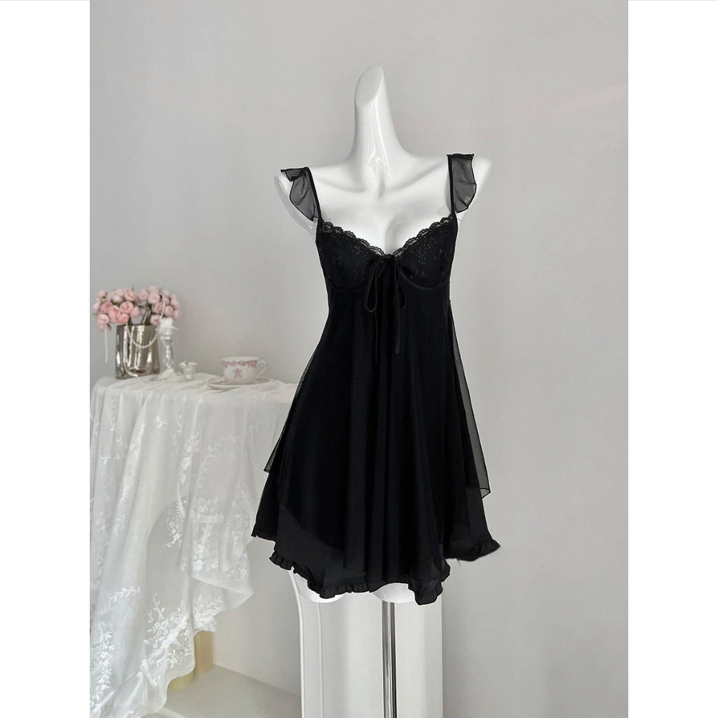 Cuci Gudang Baju Tidur Wanita Premium Satin Dengan Bantalan Payudara Nightdress Berkah Lucu Style