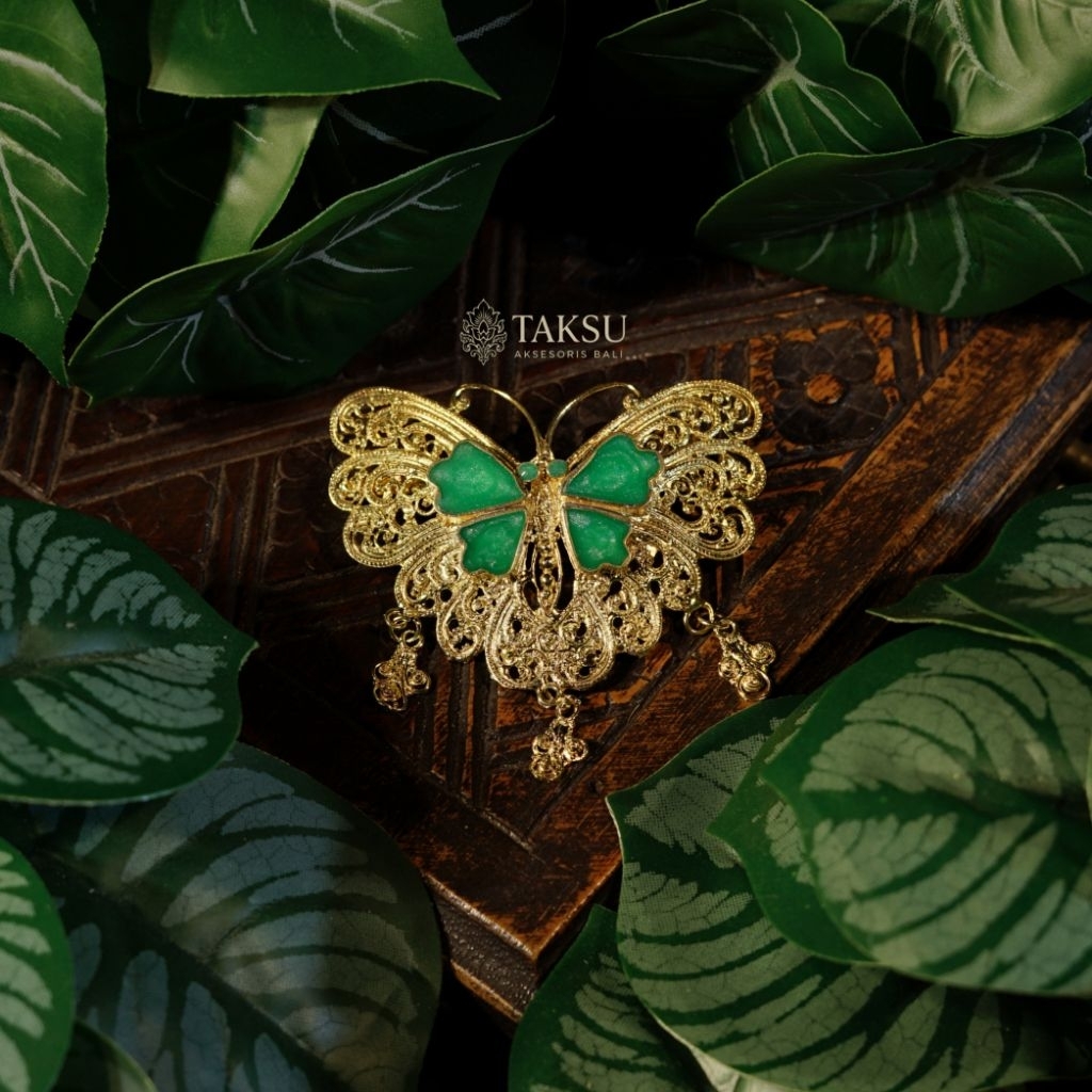 Taksu Assesoris Bali - Bros Alpaka Bali model kupu kupu