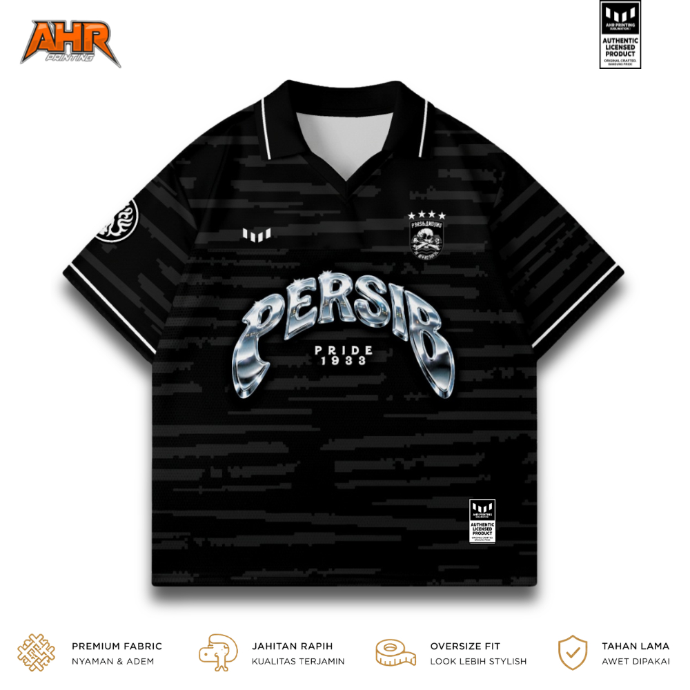 AHR Jersey Persib Bandung Oversize Retro Metallic Chrome 1933 Full Printing Sublimasi Premium Unisex