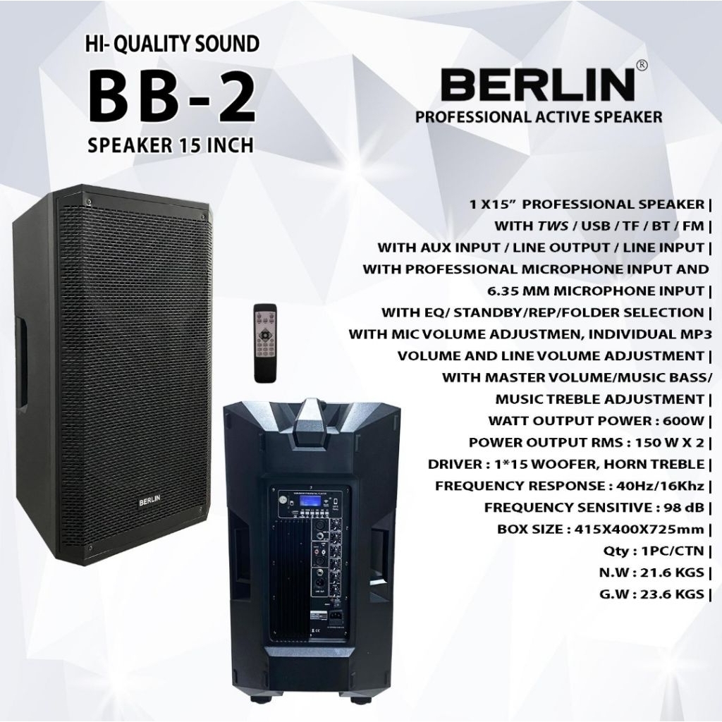 Speaker Aktif Professional BERLIN BB-2 / 15 INCH