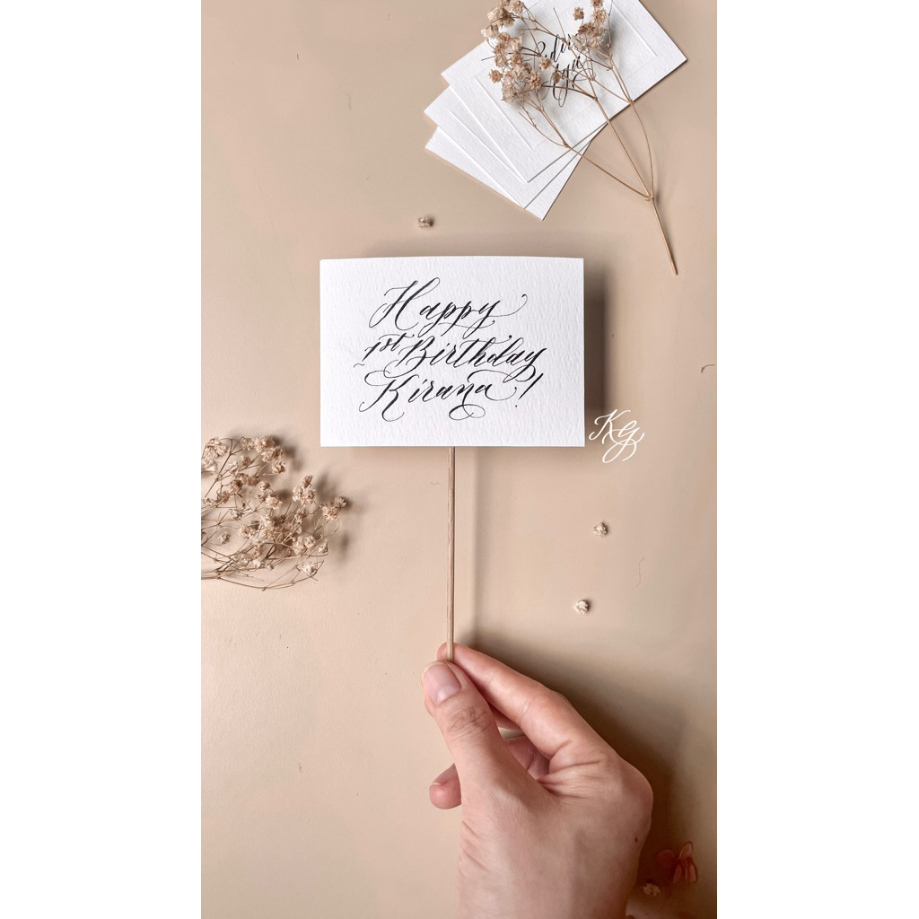 Calligraphy cake topper | Calligraphy topper | birthday topper calligraphy | Custom cake topper | ha