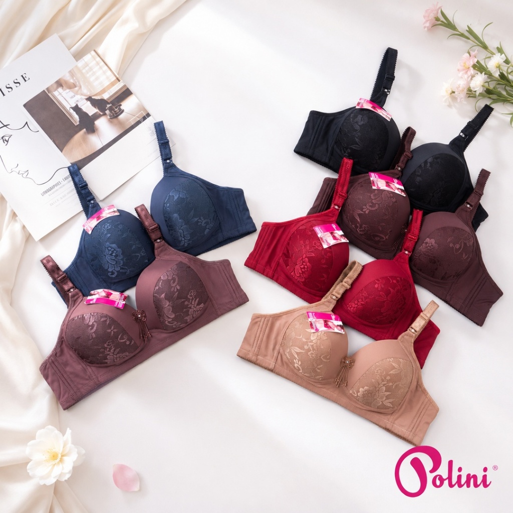 BEE - Bra Jumbo Polini Pakaian Dalam Bh Wanita Tanpa Kawat Kait 3 Bra G668