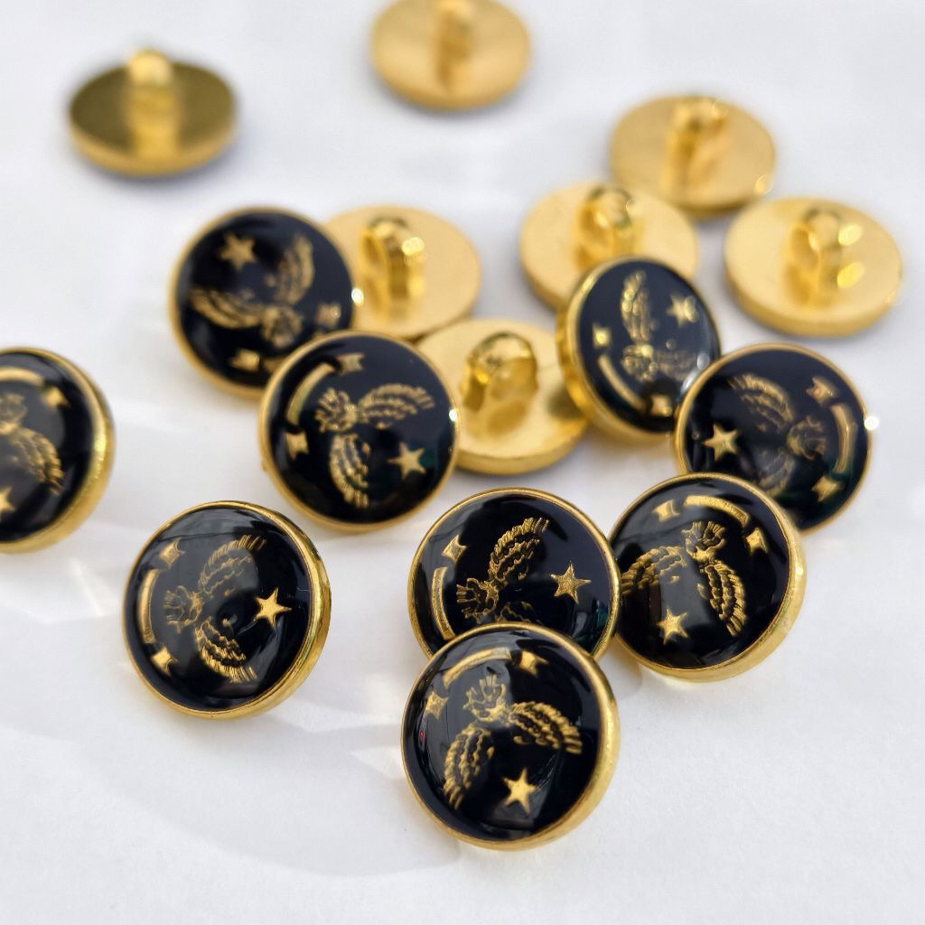 [1 biji] Kancing garuda bintang emas 15mm 1,5cm kancing seragam
