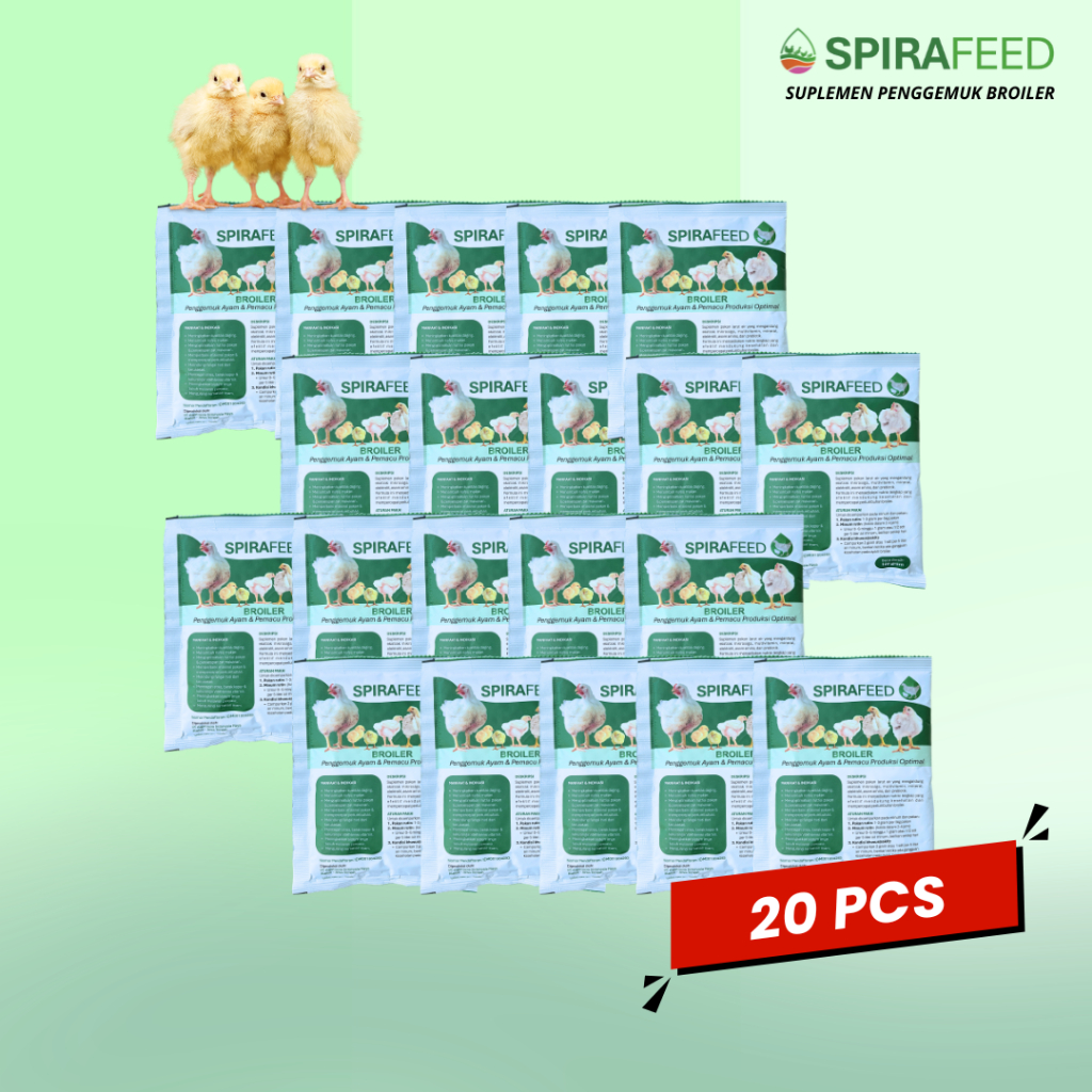 SPIRAFEED Broiler Suplemen Pakan Ayam Broiler | Asam Amino & Prebiotik [20 PCS]