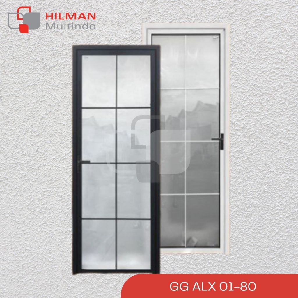 Pintu GG Doors ALX 01/80 - Pintu Aluminium 80 x 210 cm Hitam