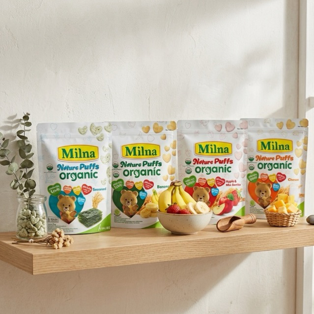 (EXP 2027) MILNA PUFF 1 KARTON (ISI 24PCS) / GROSIR MILNA PUFF / CEMILAN BAYI
