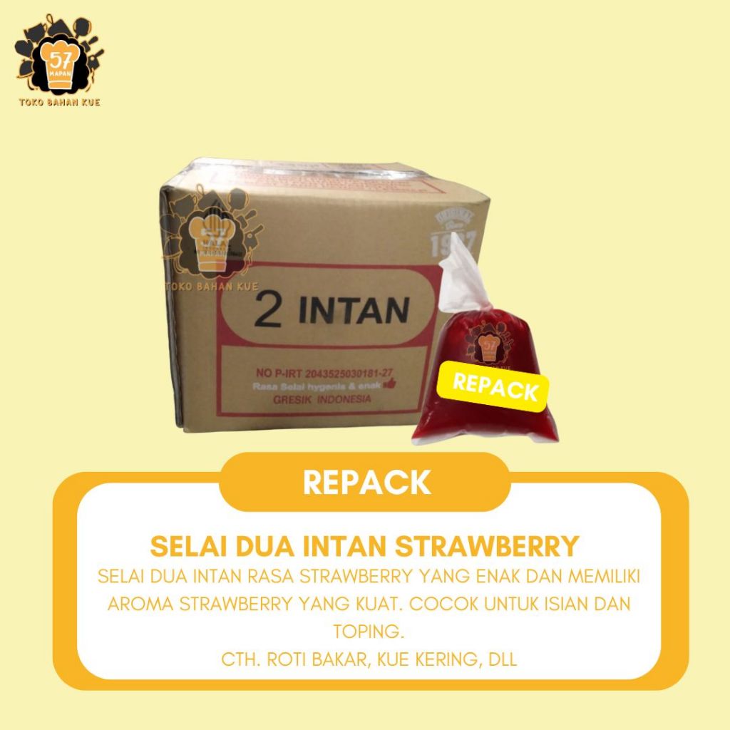 SELAI 2 INTAN 250 GR, 500 GR,1 KG NANAS DAN STRAWBERRY - SELAI BESERAT - SELAI SERAT KASAR