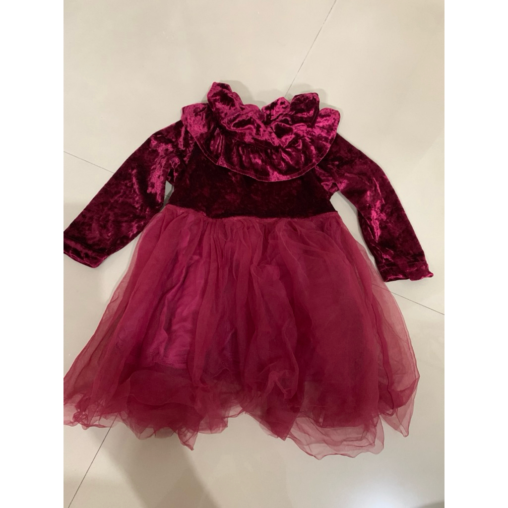 dress anak velvet bludru pl