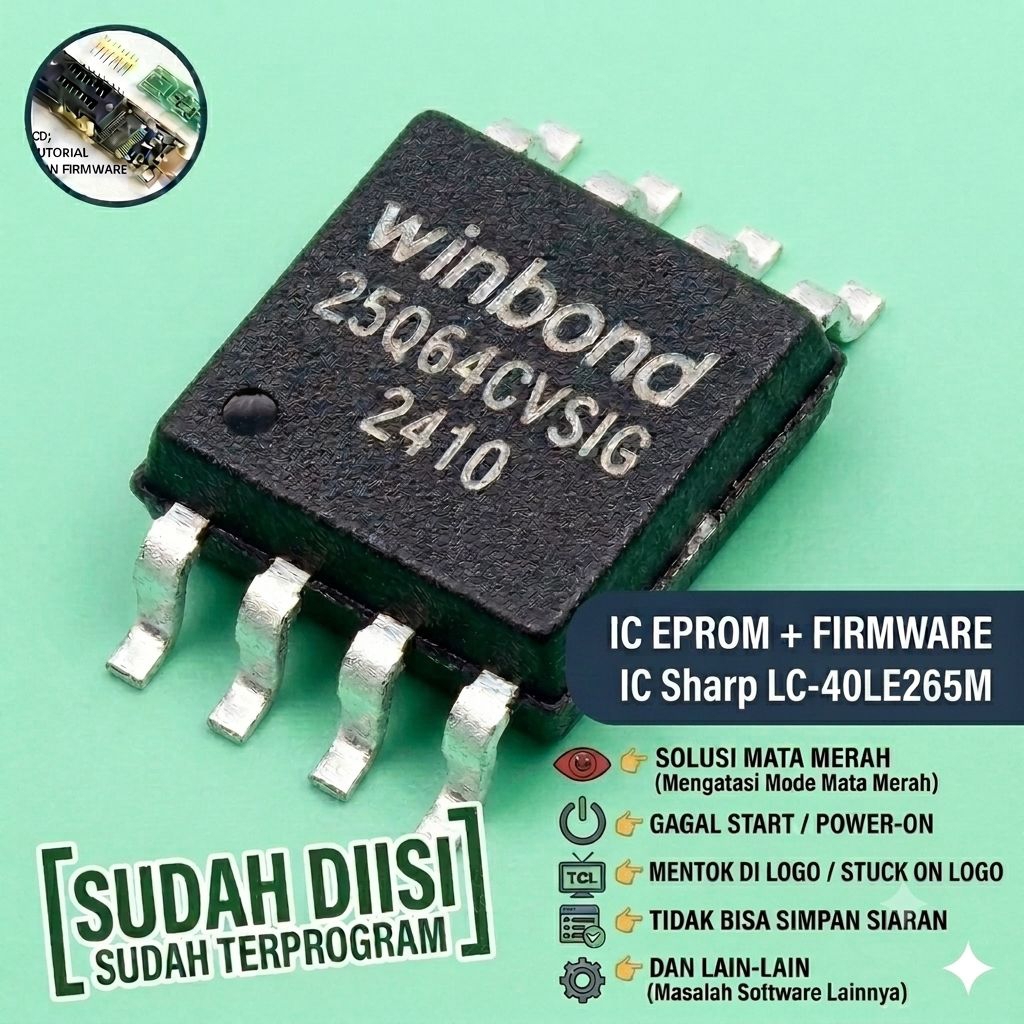 SHARP LC-40LE265M ic eprom sudah diisi firmware