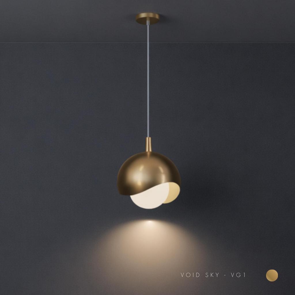 VOID SERIES | VOID SKY - VG1 | Lampu Gantung Minimalis Emas | Gold Ceiling Pendant Lamp | XIONCO