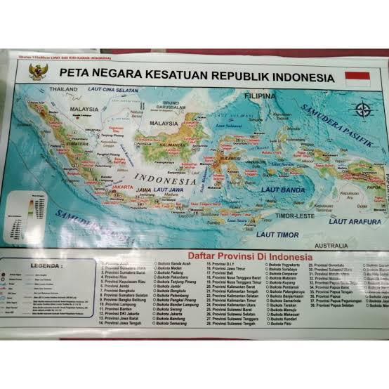 Peta Gulung Peta Dunia Peta indonesia 38 Peta Provinsi Ukuran 80x120cm