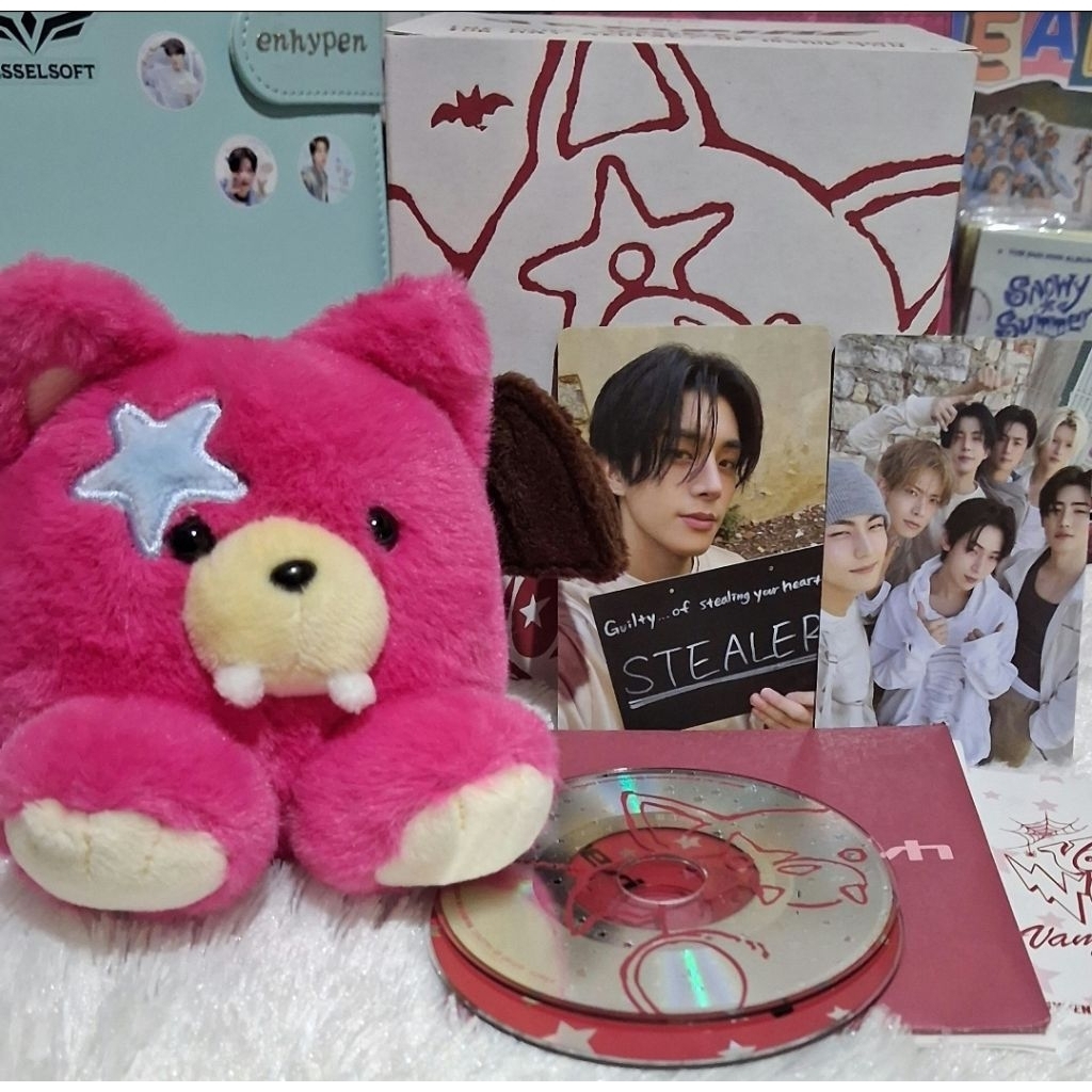 DOLL JAKE VAMPIRE VOICE KEYRING, PHOTOCARD OFFICIAL JAKE & HEESEUNG ENHYPEN