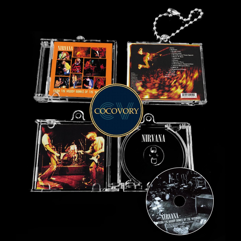 Nirvana Mini CD Album NFC Keychain Kurt Cobain gantungan kunci