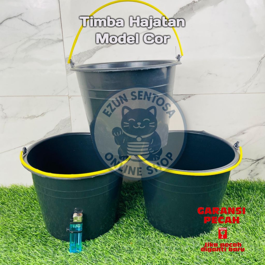 (12 pcs) Timba hajatan model cor timba 2 galon timba hajatan timba kecil Timba 2 galon hitam 15D