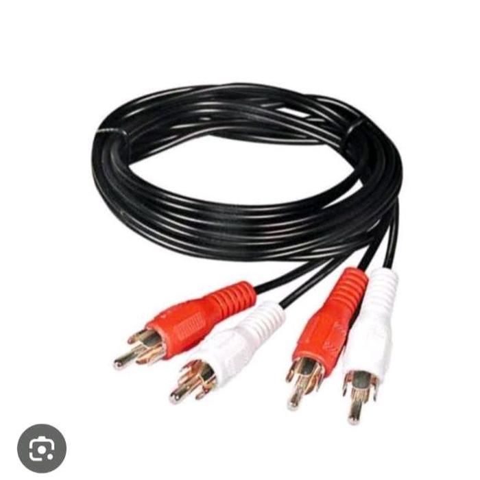 Kabel Audio RCA Hitam + Connector Merah dan Putih