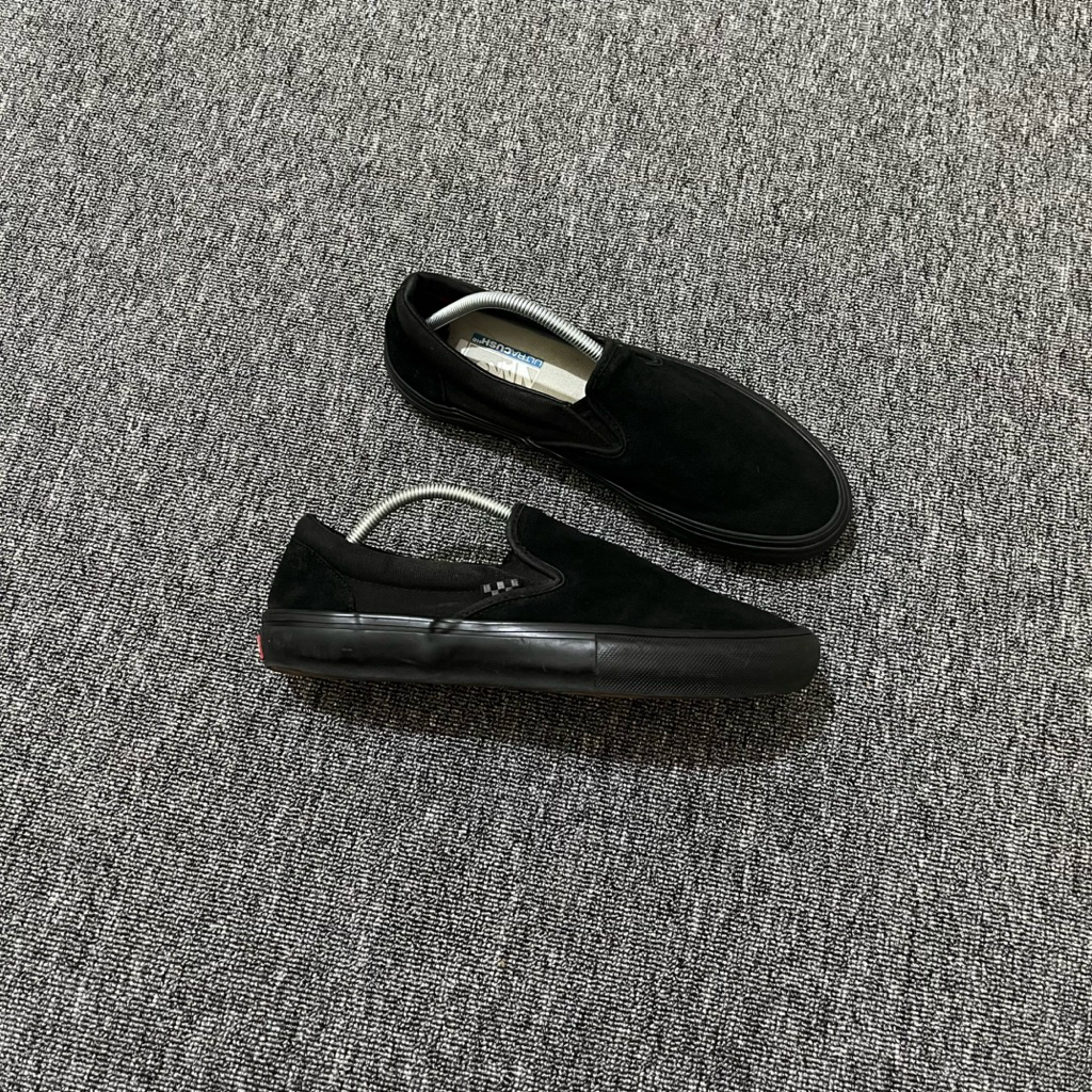 vans slip on pro skateboarding full black