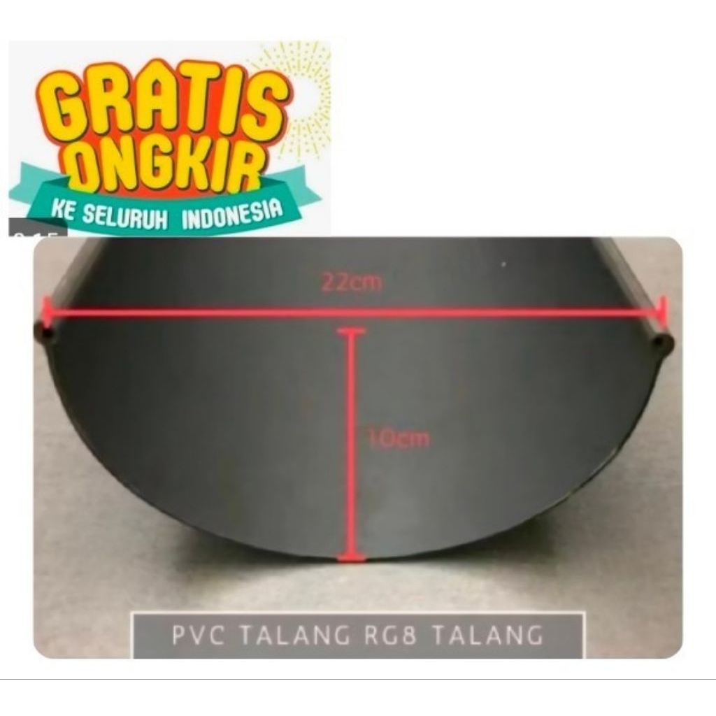 Talang PVC bulat 8"/talang setengah lingkaran 4 meter