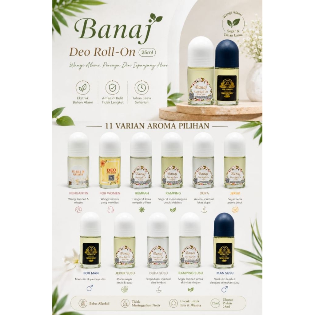 ORIGINAL DEO ROLL ON BANAJ BEAUTY CARE