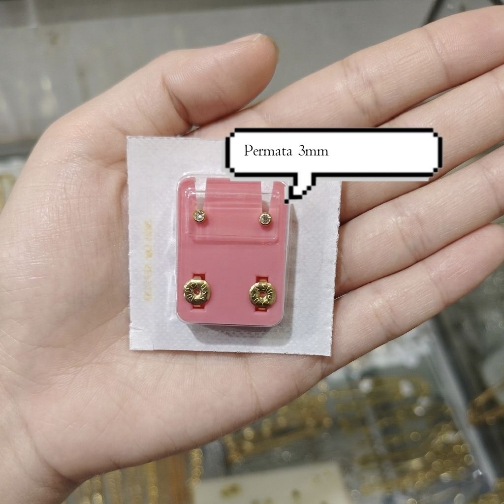 3MM Anting Tindik Bayi Studex Anti Karat - Aman untuk Anak