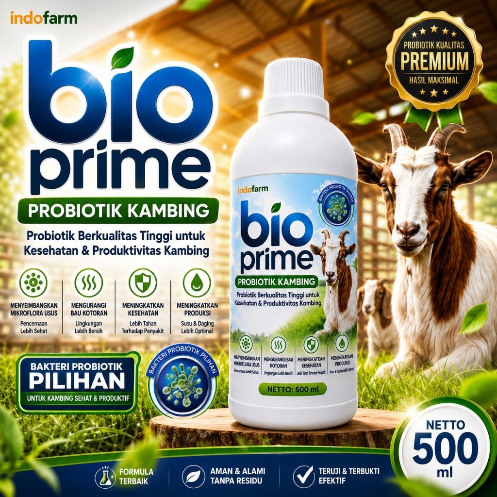 Probiotik Kambing dan domba Bioprime 500 ml/Suplemen  probiotik Kambing & Domba