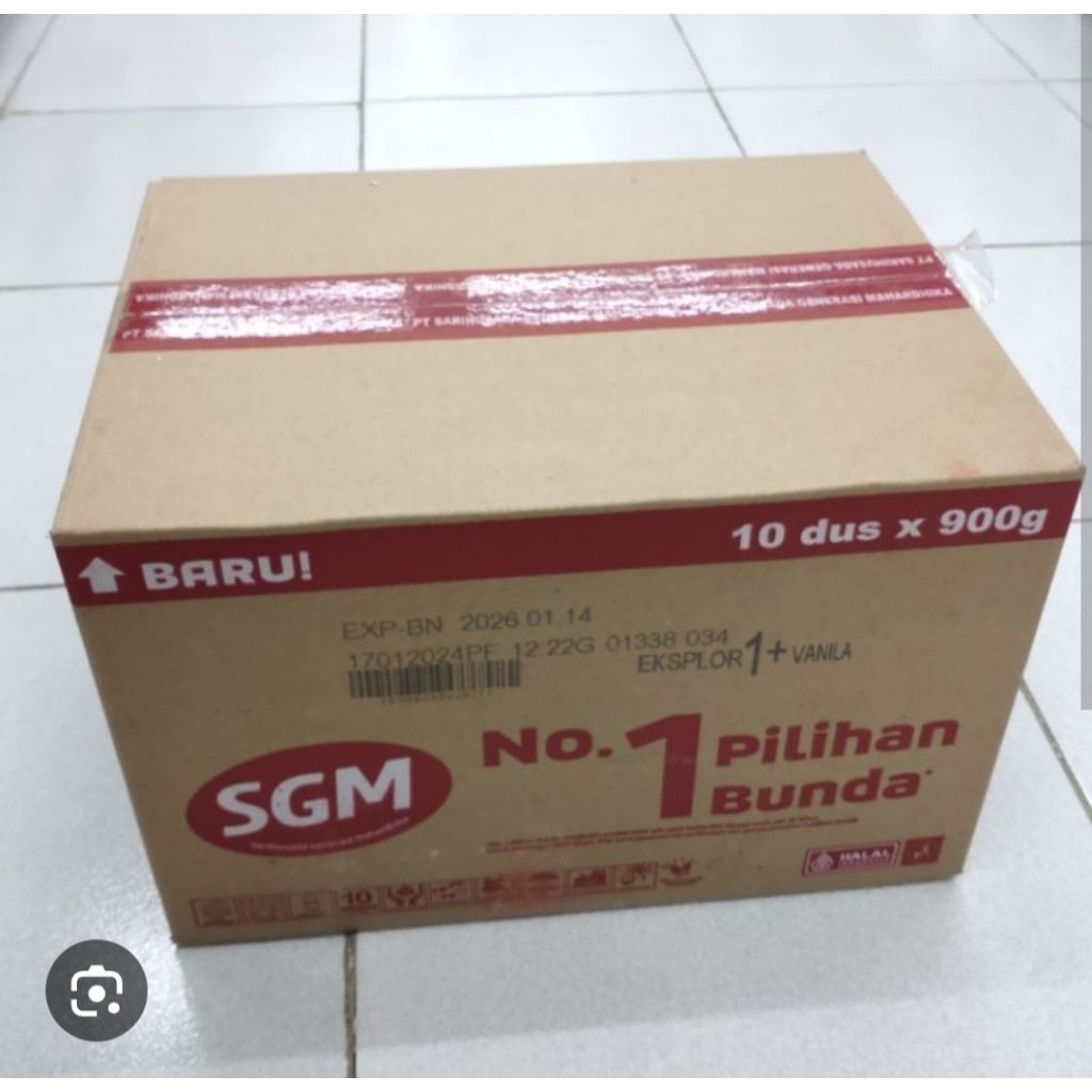 1 KARTON / 1 DUS / 10 PC SGM 1+ VANILA MADU 900 gram susu anak pertumbuhan